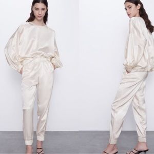 Zara Satin Effect Co-Ord Jogger Set